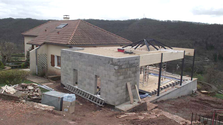 construction extension maison piscine