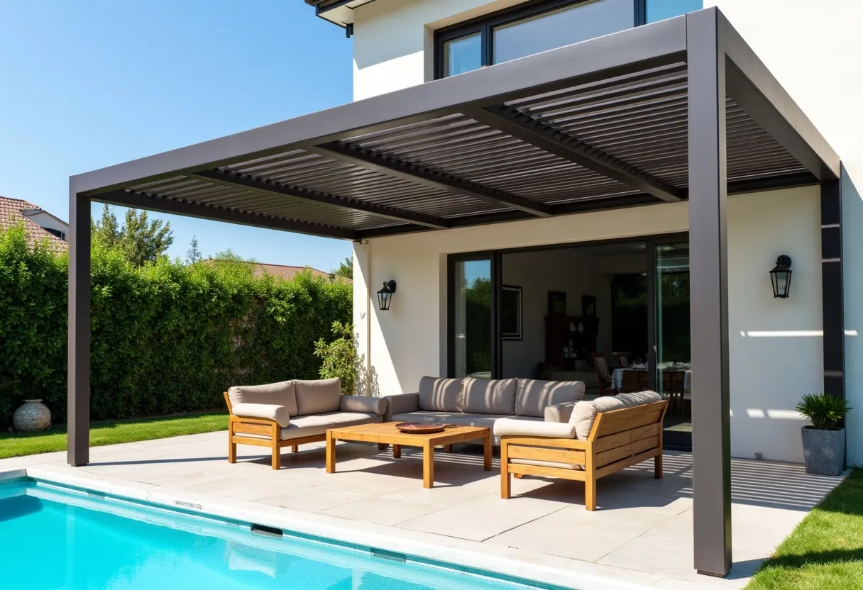 installation pergola bioclimatique alu